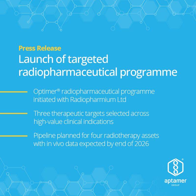 Coverage of Launch of targeted radiopharmaceutical programme in Aptamer Group