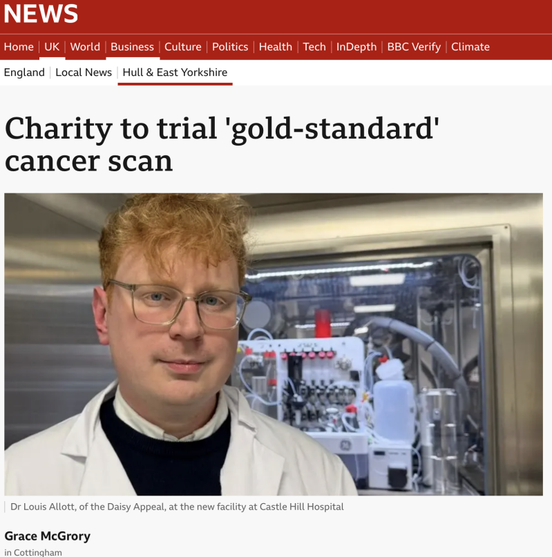 Coverage of Charity to trial 'gold-standard' cancer scan in BBC News